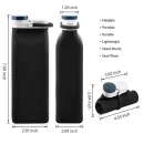 600ML Foldable Water Bottle Cup Leak proof Valve Foldable Travel Silicone Water Bottle Cup