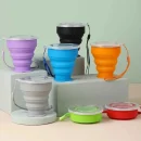 200ml Portable Silicone Folding Water Cup Outdoor Heat Resistant Telesic Collapsible Foldable g With Lid For Travel