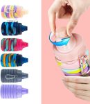 Collapsible Water Bottles 500 ml with silicone collapsible cup 200 ml.Travel Water Bottle Portable Hiking Water Bottle Reusable  Free Silicone Water Bottles. (Colorful1)