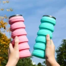 Collapsible Water Bottle Silicone Folding Cup Canned Foldable Leakproof Sports Water Bottle-480ML