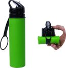 Collapsible Water Bottles,  Free 20 Oz Food Grade Silicone, Leak Proof, Simple Modern Jug Essentials For Activities Such As Travel, Camping, Hiking, Biking, Sports (Green)