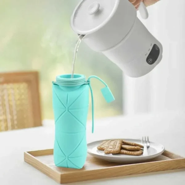 New Arrival 600ml Foldable Water Cup Large Capacity Outdoor Travel Sports Portable Silicone Foldable Water Cup Food Grade Telescopic Foldable Cup