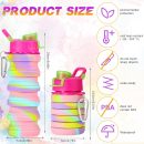 30 Pack Collapsible Water Bottles 17oz Silicone Foldable Water Bottle Bulk Portable Leak Proof Reusable Camouflage Sports Bottles with Clip for Travel Hiking Camping Outdoor