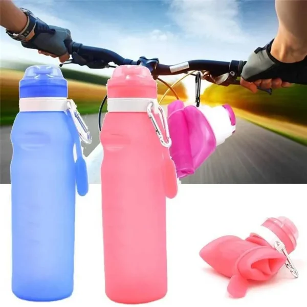 New Arrival 600ml Foldable Beverage Bottle Water Bottle Cup Silicone Travel Outdoor Sports Bicycle Accessories