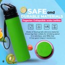 Collapsible Water Bottles,  Free 20 Oz Food Grade Silicone, Leak Proof, Simple Modern Jug Essentials For Activities Such As Travel, Camping, Hiking, Biking, Sports (Green)
