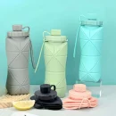 Foldable heat-resistant and easy to store, silicone foldable telescopic water cup, outdoor sports kettle