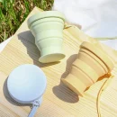 ML silicone foldable travel cup portable water with lid heatresistant telescopic drinking