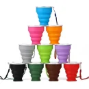 200ml Portable Silicone Folding Water Cup Outdoor Heat Resistant Telesic Collapsible Foldable g With Lid For Travel