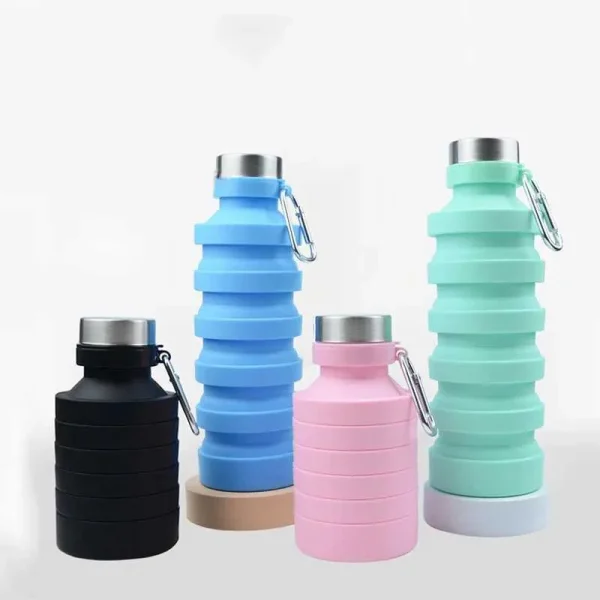 New Arrival 800ML Foldable Water Bottle Reusable Bisphenol A-Free Silicone Foldable Bottle Portable Hiking Cup - Image 2