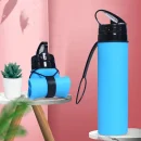 600ml Children Cup Reusable Silicone Sports Bottle Soft Foldable for Home Office