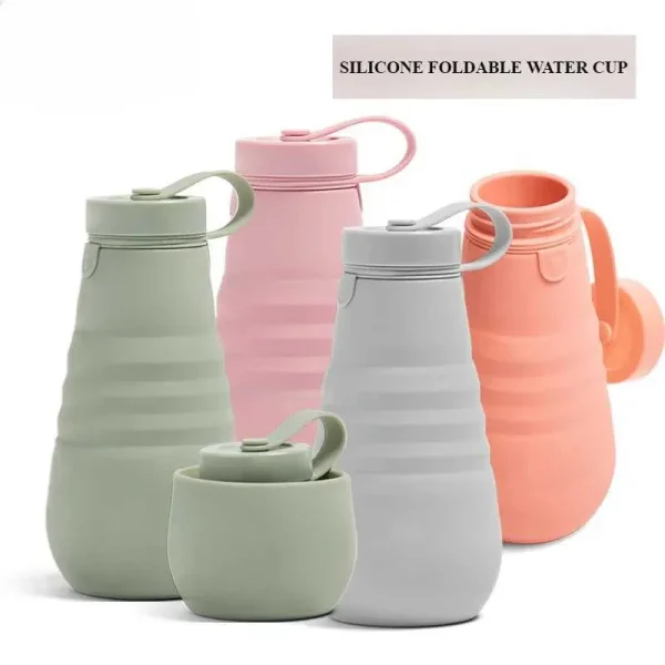 New Arrival Silicone Foldable Water Bottle Foldable Water Bottle Stretchable Cup Sports Travel Portable Pot Abdominal Cup Outdoor Water Bottle - Image 2