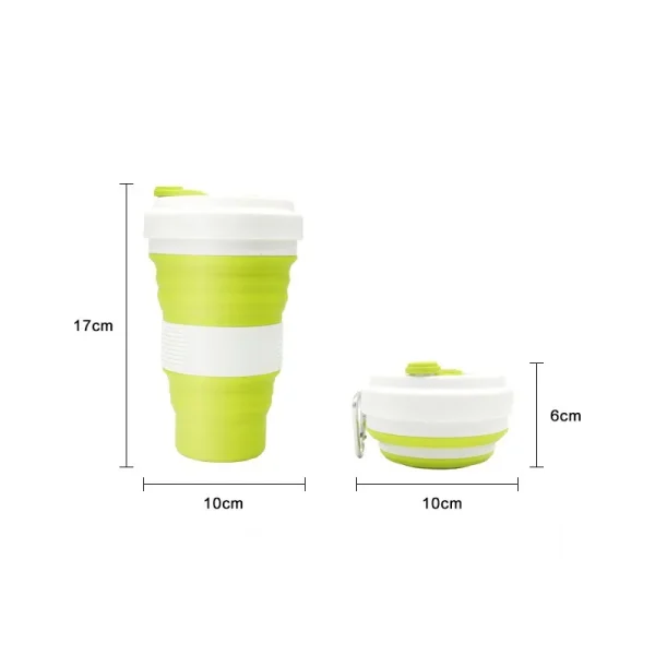Foldable Silicone Straw Cap 550ml Foldable Cup Leak Proof, BPA Free, Reusable Outdoor Portable Water Bottle Travel Black