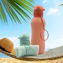 NEW 2024 500ML Creative Foldable Silicone Water Cup Outdoor Travel Bottle Eco-friendly Healthy Material Multiple Colors Water Bottles