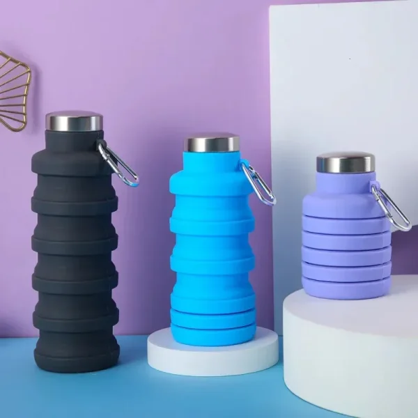 Silicone Sports Kettle Telescopic Water Bottle Foldable Water Cup Large Capacity Outdoor Portable