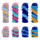 500ml Foldable Water Bottle Portable and Scalable Silicone Bottle Outdoor Travel Camp Beverage Cup with Buckle Foldable Cup