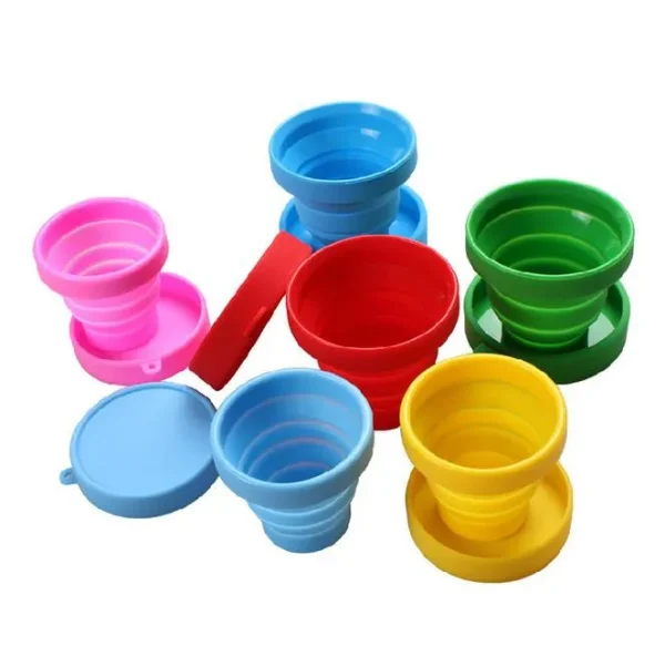 Portable folded outdoor wine cup Telescopic Collapsible cup adjusted silicone water bottle novely flask kids gift mugs