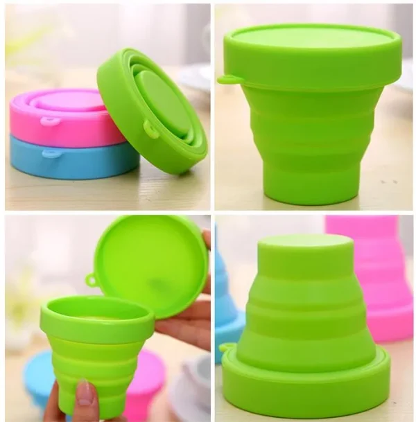 Portable folded outdoor wine cup Telescopic Collapsible cup adjusted silicone water bottle novely flask kids gift mugs