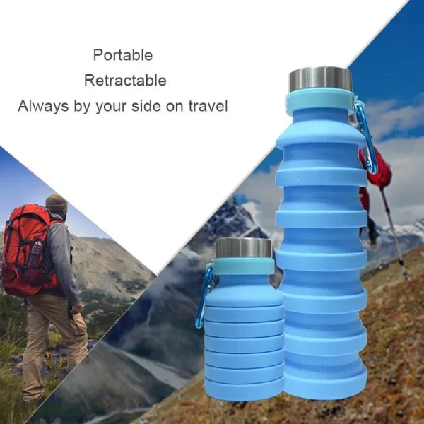 500pcs Water Bottles & Cages Folded Silicone Bottle MTB Bike Cup Kettle Outdoor Camping Leak-Proof Folding Tour Gel Kids Retractable Collapsible 55 - Image 2