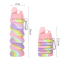 Creative Camouflage Water Bottle Silicone Fold Telescopic Tumbler Carabiner Sports Drinks Cups Portable Hiking Camping Equipment 500ML